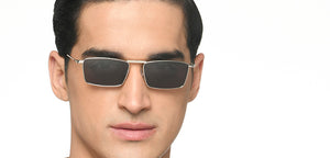 Silver Rectangle/ Square Full Rim Unisex Sunglasses by Vincent Chase Polarized-213223