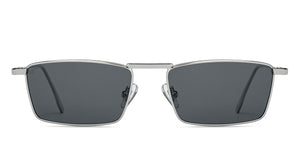 Silver Rectangle/ Square Full Rim Unisex Sunglasses by Vincent Chase Polarized-213223