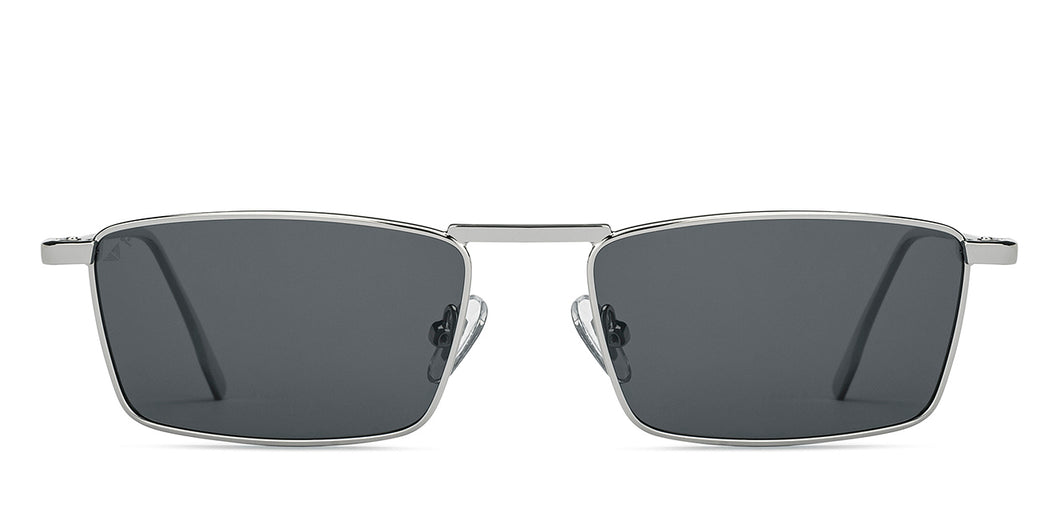 Silver Rectangle/ Square Full Rim Unisex Sunglasses by Vincent Chase Polarized-213223