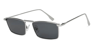 Silver Rectangle/ Square Full Rim Unisex Sunglasses by Vincent Chase Polarized-213223