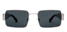 Load image into Gallery viewer, Silver Rectangle Full Rim Unisex Sunglasses by Lenskart-222742