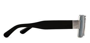 Silver Rectangle Full Rim Unisex Sunglasses by Lenskart-222742