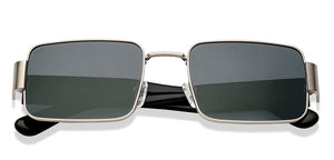 Silver Rectangle Full Rim Unisex Sunglasses by Lenskart-222742