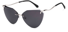 Load image into Gallery viewer, Silver Cat Eye Rimless Unisex Sunglasses by Lenskart-228470