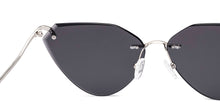 Load image into Gallery viewer, Silver Cat Eye Rimless Unisex Sunglasses by Lenskart-228470