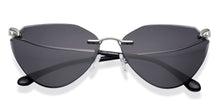 Load image into Gallery viewer, Silver Cat Eye Rimless Unisex Sunglasses by Lenskart-228470
