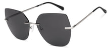 Load image into Gallery viewer, Silver Cat Eye Rimless Unisex Sunglasses by Lenskart-228474