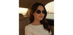 Silver Oval Rimless Women Sunglasses by Lenskart-228927