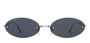 Silver Oval Rimless Women Sunglasses by Lenskart-228927