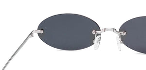 Silver Oval Rimless Women Sunglasses by Lenskart-228927