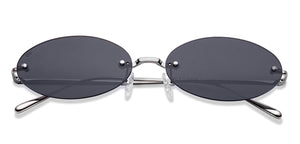 Silver Oval Rimless Women Sunglasses by Lenskart-228927