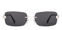 Load image into Gallery viewer, Silver Rectangle Rimless Unisex Sunglasses by Lenskart-228468