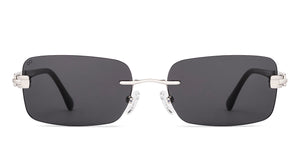 Silver Rectangle Rimless Unisex Sunglasses by Lenskart-228468