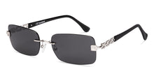 Load image into Gallery viewer, Silver Rectangle Rimless Unisex Sunglasses by Lenskart-228468