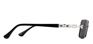 Silver Rectangle Rimless Unisex Sunglasses by Lenskart-228468