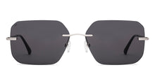 Load image into Gallery viewer, Silver Rectangle Rimless Unisex Sunglasses by Lenskart-228476