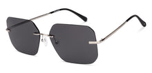 Load image into Gallery viewer, Silver Rectangle Rimless Unisex Sunglasses by Lenskart-228476