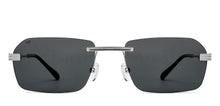 Load image into Gallery viewer, Silver Rectangle Rimless Unisex Sunglasses by Lenskart-222750