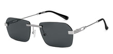 Load image into Gallery viewer, Silver Rectangle Rimless Unisex Sunglasses by Lenskart-222750