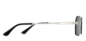 Silver Rectangle Rimless Unisex Sunglasses by Lenskart-222750