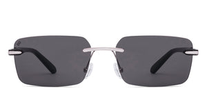 Silver Rectangle Rimless Unisex Sunglasses by Vincent Chase-226240