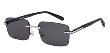Load image into Gallery viewer, Silver Rectangle Rimless Unisex Sunglasses by Vincent Chase-226240