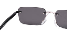 Load image into Gallery viewer, Silver Rectangle Rimless Unisex Sunglasses by Vincent Chase-226240