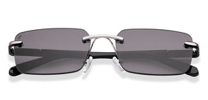 Silver Rectangle Rimless Unisex Sunglasses by Vincent Chase-226240