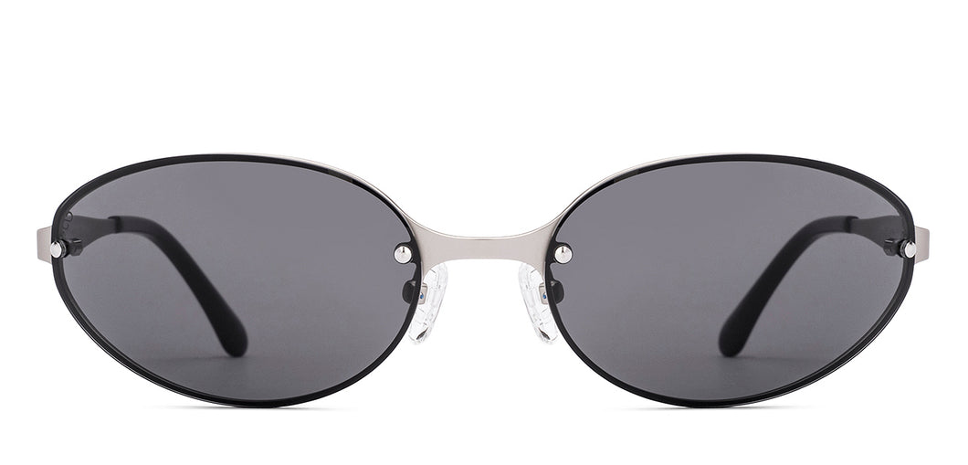Silver Round Rimless Women Sunglasses by Lenskart-220682