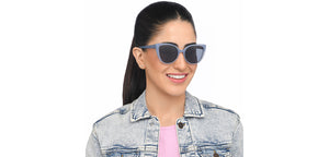 Grey Cat Eye Full Rim Women Sunglasses by John Jacobs-208301
