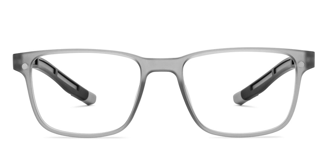 Grey Rectangle Full Rim Unisex Eyeglasses by Lenskart Air-209767