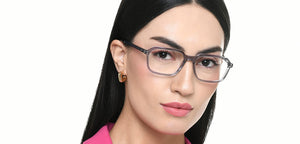 Grey Transparent Rectangle Full Rim Unisex Eyeglasses by Vincent Chase-219695
