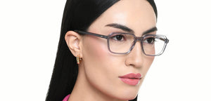 Grey Transparent Rectangle Full Rim Unisex Eyeglasses by Vincent Chase-219695