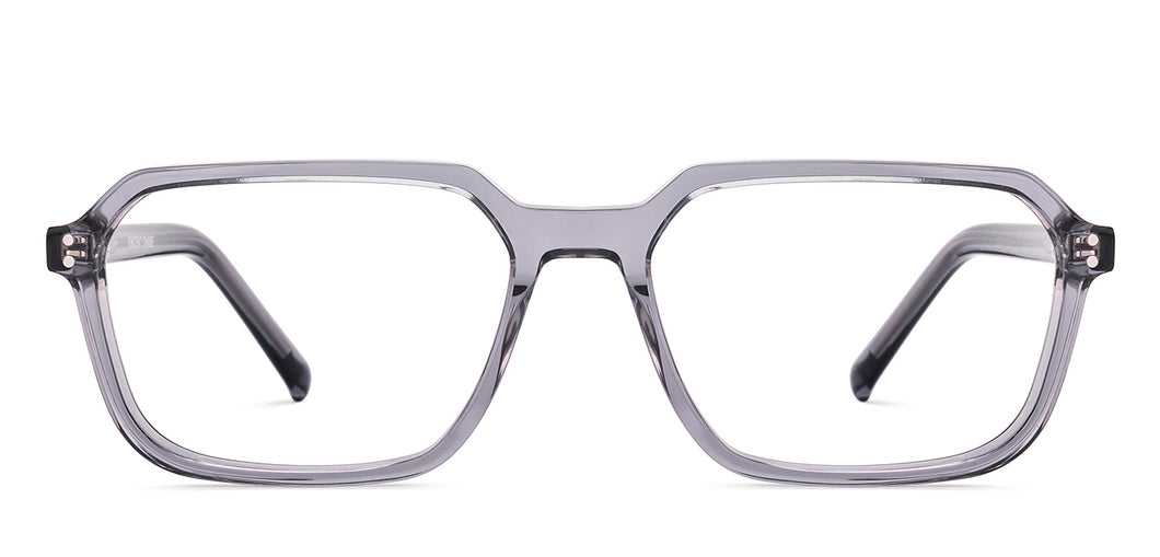 Grey Transparent Rectangle Full Rim Unisex Eyeglasses by Vincent Chase-219695