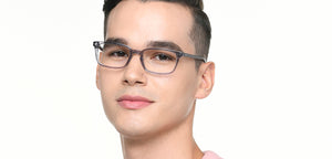 Grey Transparent Rectangle Full Rim Unisex Eyeglasses by Vincent Chase-219700