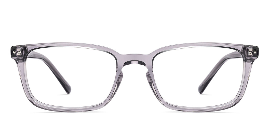 Grey Transparent Rectangle Full Rim Unisex Eyeglasses by Vincent Chase-219700