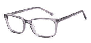 Grey Transparent Rectangle Full Rim Unisex Eyeglasses by Vincent Chase-219700