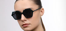 Load image into Gallery viewer, Green Geometric Full Rim Unisex Sunglasses by John Jacobs-225421