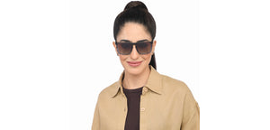 Grey Rectangle Full Rim Unisex Sunglasses by John Jacobs-208311
