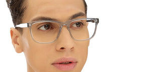 Grey Rectangle Full Rim Unisex Eyeglasses by John Jacobs-216860