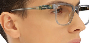Grey Rectangle Full Rim Unisex Eyeglasses by John Jacobs-216860