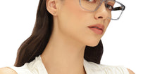 Load image into Gallery viewer, Grey Rectangle Full Rim Unisex Eyeglasses by John Jacobs-216860