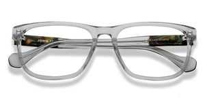 Grey Rectangle Full Rim Unisex Eyeglasses by John Jacobs-216860