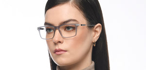 Grey Rectangle Full Rim Unisex Eyeglasses by John Jacobs-211283