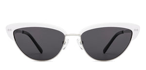 White Silver Cat Eye Full Rim Women Sunglasses by Lenskart-220675