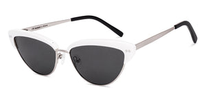 White Silver Cat Eye Full Rim Women Sunglasses by Lenskart-220675
