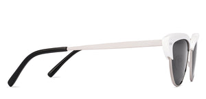 White Silver Cat Eye Full Rim Women Sunglasses by Lenskart-220675
