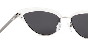 White Silver Cat Eye Full Rim Women Sunglasses by Lenskart-220675