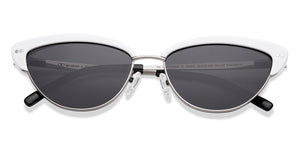 White Silver Cat Eye Full Rim Women Sunglasses by Lenskart-220675