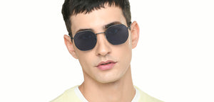 Gunmetal Geometric Full Rim Unisex Sunglasses by Vincent Chase Polarized-221891